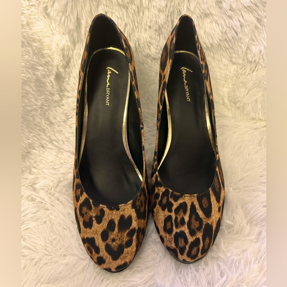 Lane Bryant, 4 inch leopard and Patton leather heel, 12 W